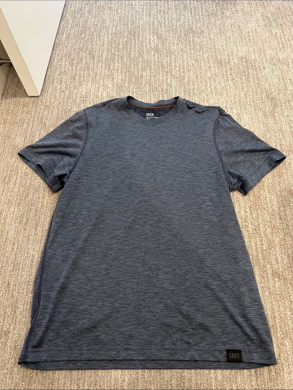 Saxx Men's Navy Textured Short Sleeve Crew